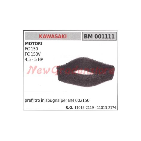 Prefiltro aria in spugna KAWASAKI motore FC 150 150V 4.5 5 HP 001111