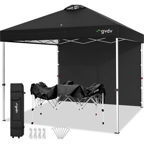 Faltpavillon 3x3m wasserdicht mit Seitenwand, UV-Schutz, höhenverstellbar, inkl. Rollentasche (1/5)