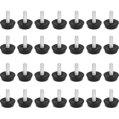 30 pièces pieds de meuble réglables, pieds ajustables, vis M6x20mm, pieds de nivellement, réglage de meubles, noir (1/5)