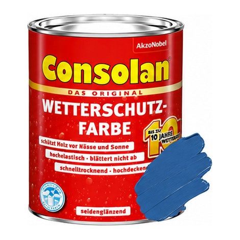 Consolan Wetterschutz-Farbe 0,75 L sommerblau