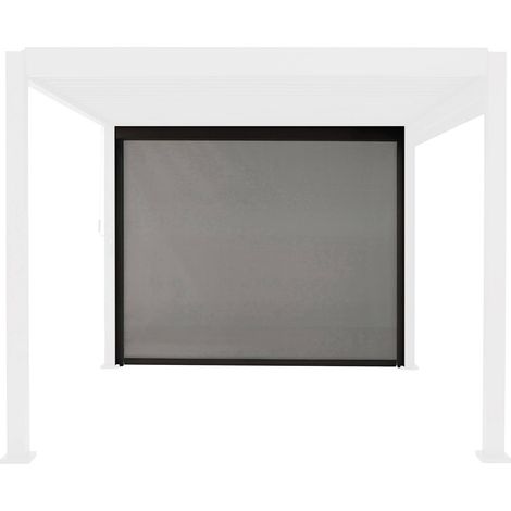 Sweeek – Store vertical gris pour pergola bioclimatique 3m – Aluminium et textilène – Protection UV et intempéries – Usage extérieur (1/2)