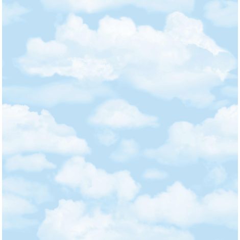 Fresco - Wolken Tapete - Kinder Deko - Mehrfarbig - 10m x 52cm (1/5)