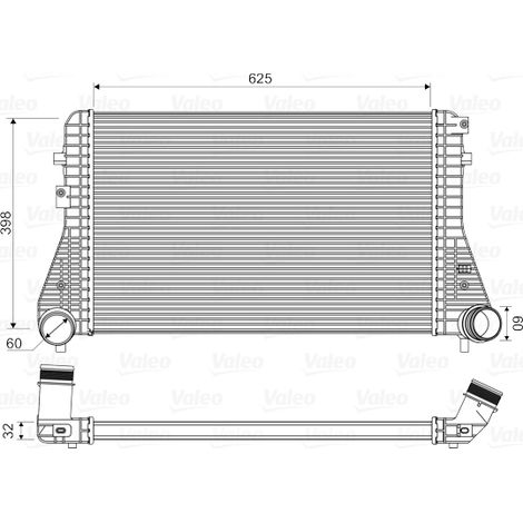 Intercooler, échangeur Valeo 818339 AUDI 1K0145803AK 1K0145803BE 1K0145803BP
