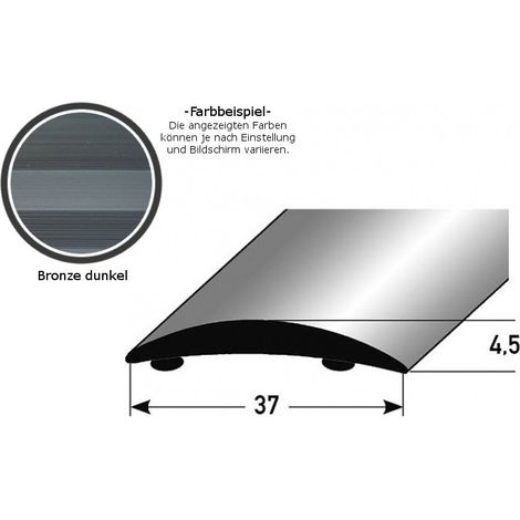 Übergangsprofil "Brügge" / Übergangsschiene, 37 mm, Typ: 07 (Aluminium eloxiert):-bronze dunkel-1000-selbstklebend