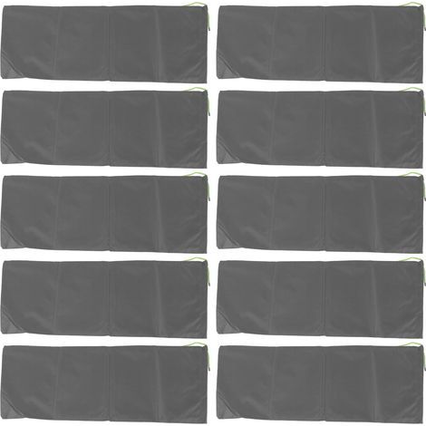 Lot de 10 sacs de sable anti-inondation professionnels vides, étanches à la pluie et munis d'un cordon de serrage, pour porte de maison, garage ou sous-sol (gris).