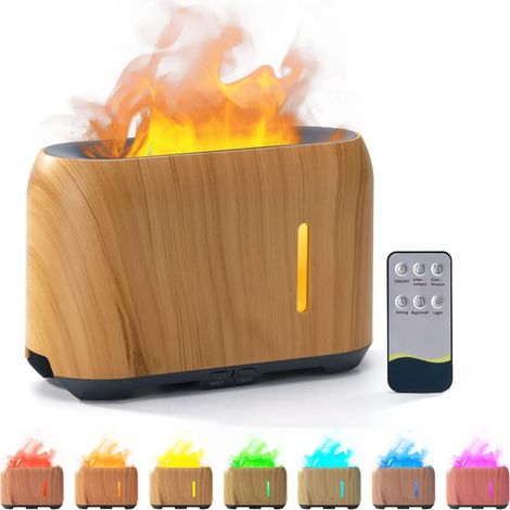 Essential Oil Diffuser, Flame Air Humidifier, Aroma Diffuser Humidifier, Adjustable Brightness and Waterless Auto Shut-Off (1/5)