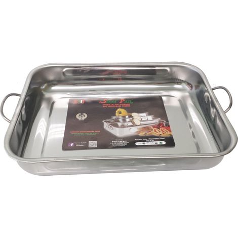 ROSTIERA TEGLIA IN ACCIAIO INOX RETTANGOLARE 25X19