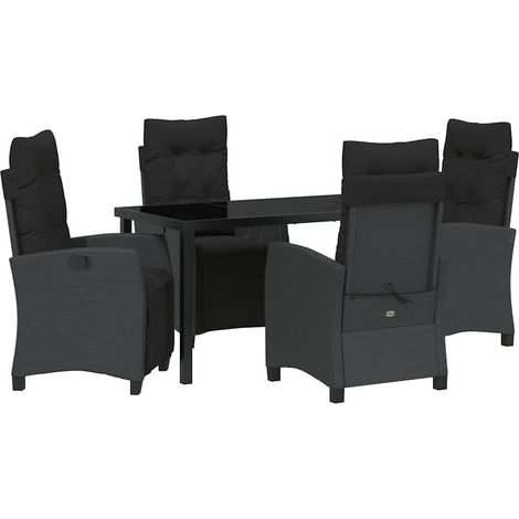 Maison Exclusive - Set da Pranzo per Giardino 5 pz Nero polyrattan (1/5)