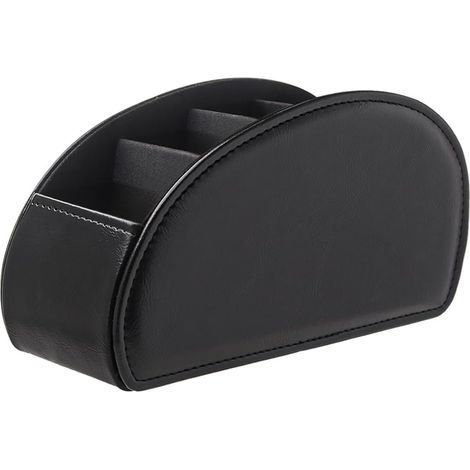 Support télécommandes en similicuir avec 5 compartiments, organiseur de bureau (1/5)