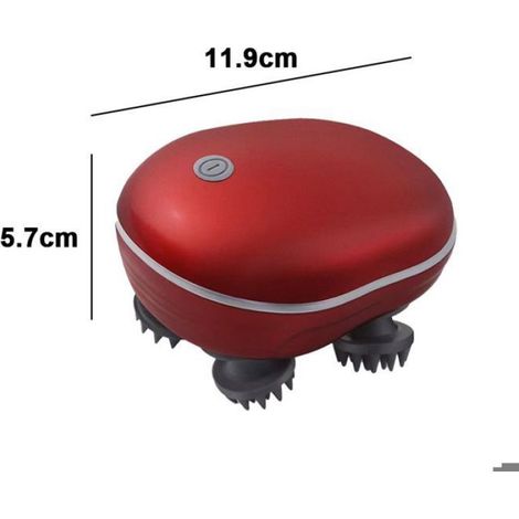 Masseur portable pour chiens et chats - Masseur électrique pour chats et chiens - Gratte-tête et dos, rouge (1/2)