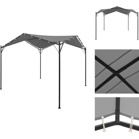 Tonnelle 4 x 4 m Anthracite - Tente D'extérieur - Abri Jardin - Tonnelle Pliable - Parasol - Gazebo (1/5)
