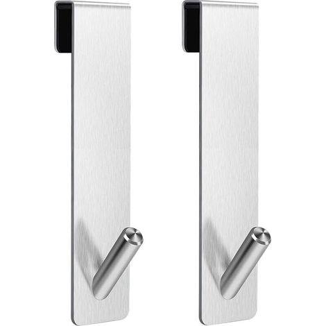 Shower Door Hooks - Diamond-Free Towel Hooks, Silver Frameless Glass Shower Door Hooks (7 Inch) (1/4)