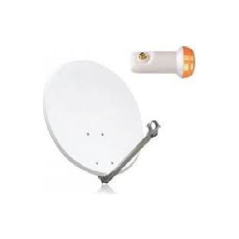 HDME Parabole satellite acier blanche 80cm + LNB Single HD Redline 0,1dB idéal Astra Eutelsat