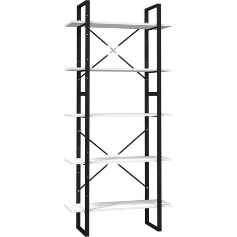 Maison Exclusive - Libreria a 5 Ripiani Bianca 80x30x175 cm in Legno di Pino