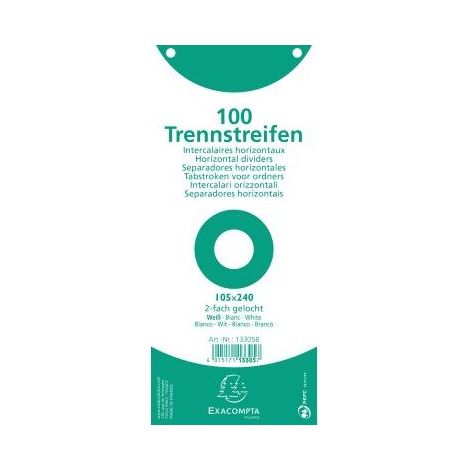 Exacompta Trennstreifen 13305B 105x240mm 2fach gel. ws 100St. (1/3)
