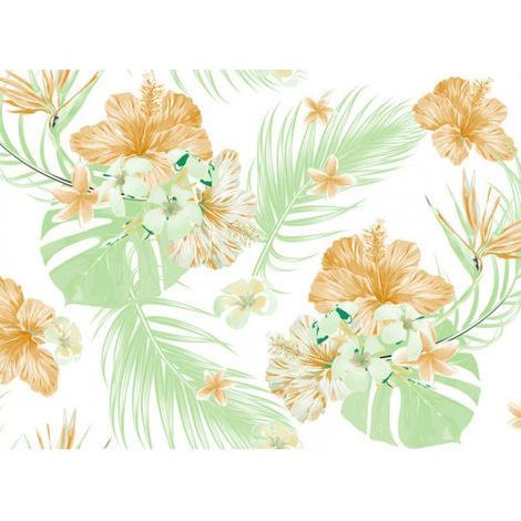 Papier peint panoramique tropical original Tapisserie panoramique floral pour bureau Papier peint panoramique idéal pour chambre (1/4)