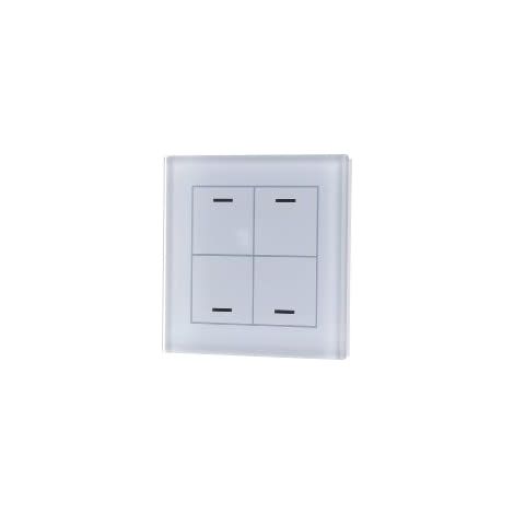 KNX BOUTON EN VERRE II LUMIÈRE QUADRUPLE, RGBW, BLANC,, BE-GTL40W.01 MDT