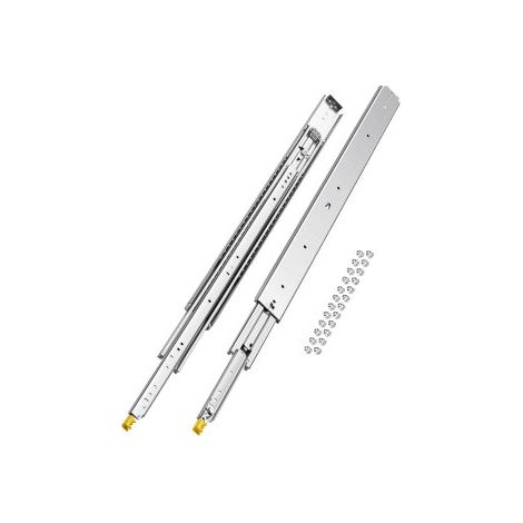 1 Par de Correderas Dobles para Cajones de Extensión Completa, Carga de 226,8 kg, Rodamiento de Bolas con Riel Deslizante para Cajones de Montaje Lateral con Bloqueo, 1047 x 76 x 19,5 mm (1/5)