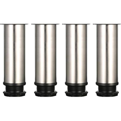 Pied de meuble, Lot de 4 ASelected Pieds de Meubles, Pied Cuisine Réglables Ø 50 mm/Hauteur 150 mm Ronds Métal Acier Inoxydable Canapé Jambe Table Pieds-RAPANDA (1/5)