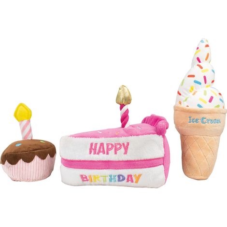 Lot de 3 peluches "Birthday"