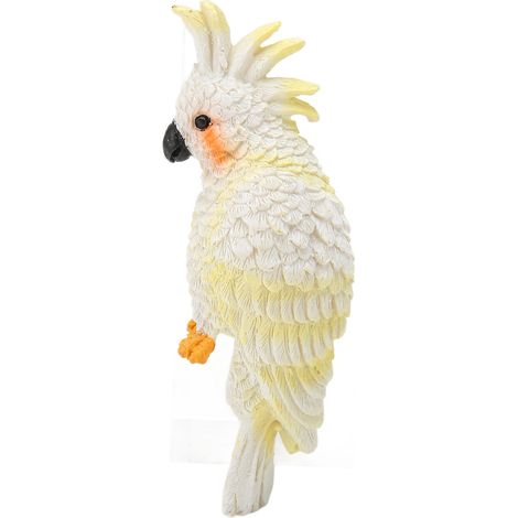Figurines de perroquets décoratives pour aquarium, reproduction artisanale innovante en résine colorée, pendentif perroquet blanc (1/5)