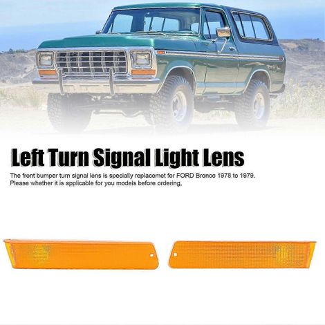Paire de lentilles de clignotants de stationnement de rechange pour Ford Bronco 1978-1979 (ampoules non incluses), jaunes, pour autoroute.