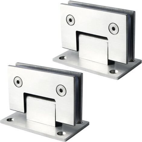 Bisagra de puerta con abrazadera de 2 piezas, bisagra de conexión de pared plegable de 90 grados, adaptable de 8 a 12 mm, acabado en acero inoxidable cepillado, EBL5500-LS-2P (1/5)