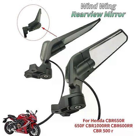 Rétroviseur coupe-vent CBR650R pour Honda CBR1000RR, CBR600RR, CBR 650F, 250R, 300R, 400RR, 500R avec éclairage intégré (JXLGV) (1/5)