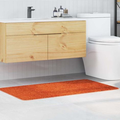 Tapis de bain antidérapant en PP orange 70 x 120 cm, dos en latex - PANGIVO (1/5)