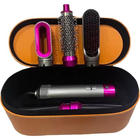 TrAdE Shop Traesio - Asciugacapelli 5 In 1 Set Spazzole Capelli Pettine Ad Aria Calda Arricciacapelli - (1/5)