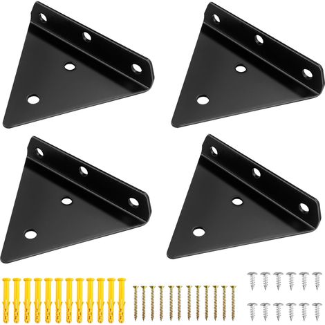 4PCS Supports d'étagère Triangle Invisible Supports à Tablettes Flottant Équerre Étagère Murale en Fer avec Vis,pour étagère pour Déco Salon,Chambre (1/5)