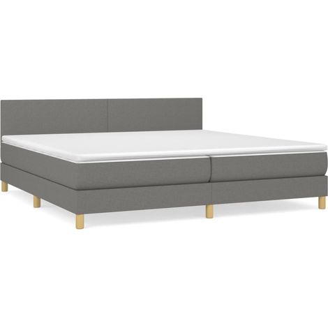 Maison Exclusive - Giroletto a Molle con Materasso Grigio Scuro 200x200 cm Tessuto
