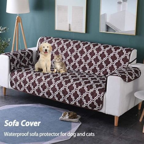 Housse de canapé, Housse Fauteuil Antidérapant Protège Canapé Protecteur de canapé pour Animaux de Compagnie-Fauteuil-Café Fonce (1/4)