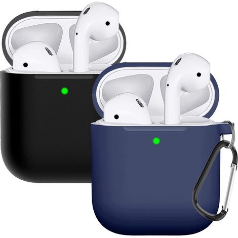 Coque De Protection En Silicone Pour Étui AirPods - Compatible Avec Étui AirPods 1 Et 2 - Charge Filaire Et Sans Fil - LED Visible - 2 Pièces (1/5)