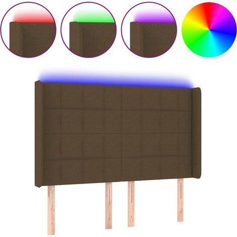 Maison Exclusive - Testiera a LED MarroneScuro147x16x118/128cm inTessuto