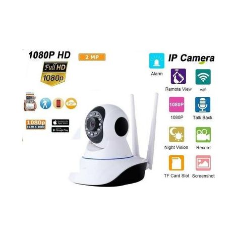 4 pz. TELECAMERA IP CAM HD 1080P CAMERA WIRELESS LED 2 ANTENNE 2MP MEGAPIXEL