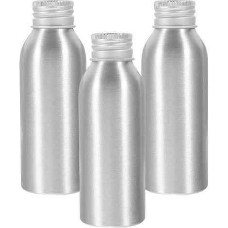 Lot de 3 flacons en aluminium rechargeables pour parfum et huiles essentielles-11.1X4CM-Silver (1/4)