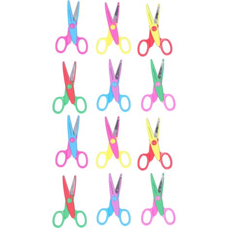 12pcs DIY Children Craft Scissors Art Decorative Paper Edge Scissors for Scrapbooks (1/5)