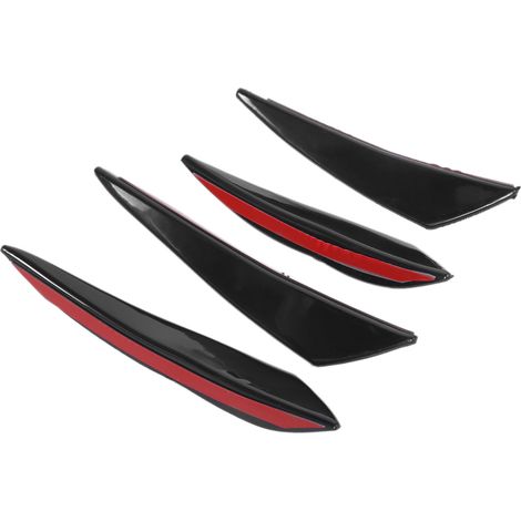 4 Spoilers Pare-Choc Avant Universels en Caoutchouc Noir Brillant, Lames d'Air pour Tuning Auto, Kit de 4 Pièces (1/5)