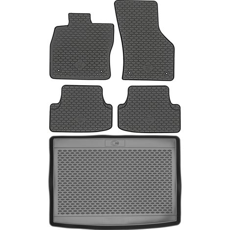 Volkswagen Golf VIII Hatchback a partir de 2020 SET - Alfombrillas de goma para coche + alfombrilla para maletero