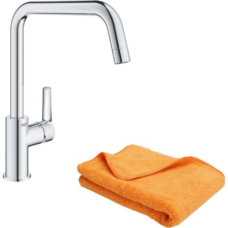 Robinet de cuisine monocommande GROHE Start 2021 chromé + microfibre