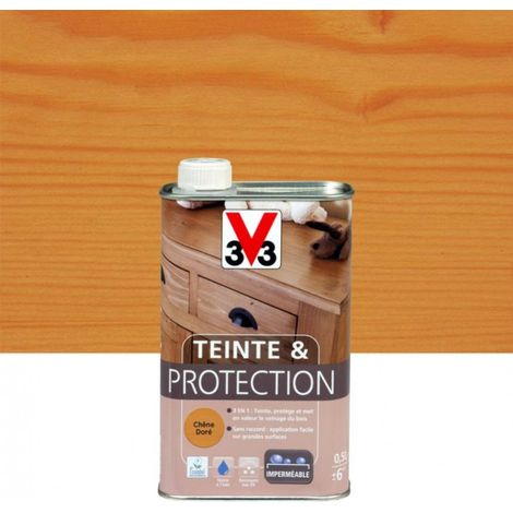 V33 Tönung und Schutz, 0,5 l, matte goldene Eiche V33