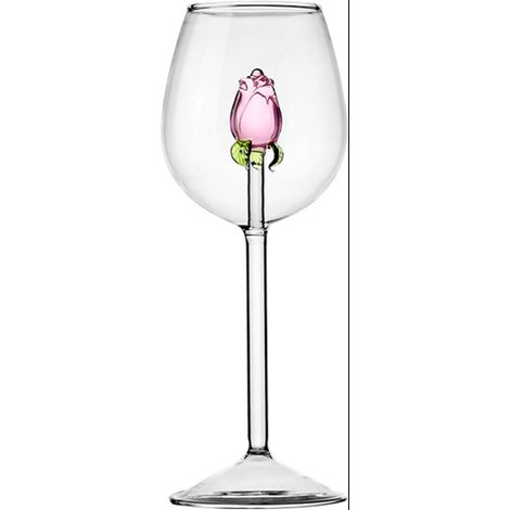Pink Champagne Glass with Interior Cut Wedding Flutes Delicate Cup for Party Dinner (1/5)