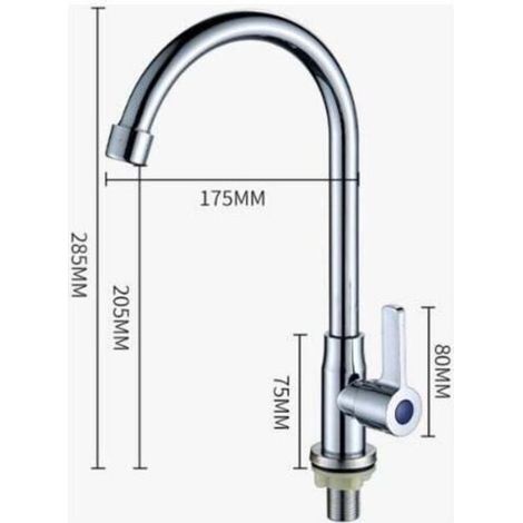 Robinet en laiton Robinet d'eau froide unique Fournitures de cuisine Bassin de légumes Robinet d'évier Robinet d'eau en alliage de zinc Robinet de cuisine vertical Distributeur d'eau d'évier sur pied