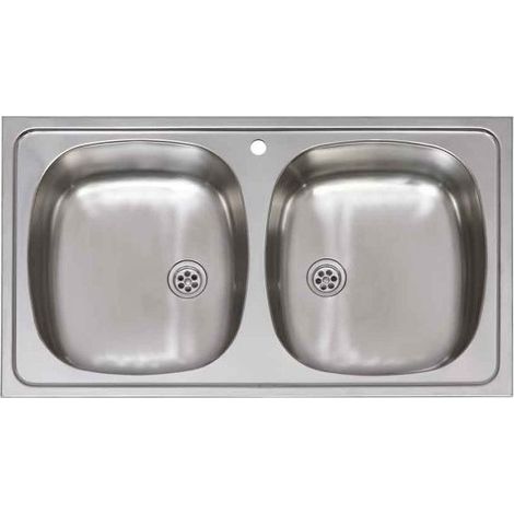 Fregadero Cocina Cuadrado 80X51Cm 2 Senos Inox Practic (1/2)
