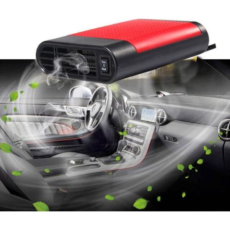 Calefactor para coche de 12 V y 150 W con ventilador y desempañador portátil para parabrisas (rojo, con purificación de aire) (1/5)