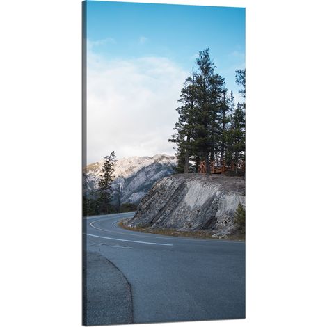 Leinwanddruck Naturstraße durch die Berge 60x120 cm Kaltes Klima Winter