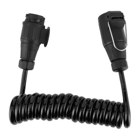 Câble adaptateur 13 broches vers 13 broches avec rallonge à ressort pour prise de remorque, compatible avec voitures, caravanes et camping-cars. (1/5)
