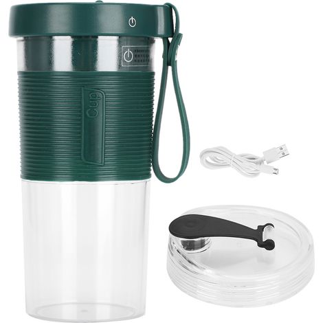 Extracteur de jus électrique portable avec tête de coupe à quatre lames, mixeur, batterie de 2000 mAh, idéal pour les voyages et la maison, rechargeable par USB. (1/5)