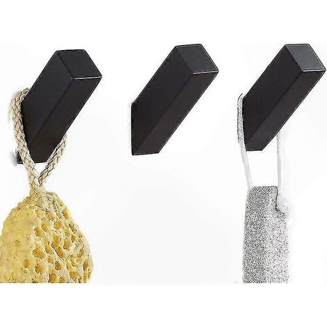 Wandhaken aus gebürstetem, schwarzem Edelstahl, 3er-Set, matte Oberfläche, für Handtücher, Bademäntel, Hüte und Badezimmeraccessoires (1/5)
